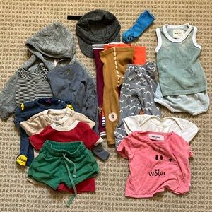 #25 6-12 month baby clothes assortment Rudy Jude Engel fin and Vince bobo Choses